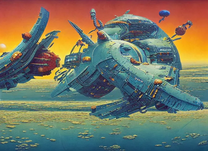 Image similar to 3 d octane render by kilian eng, chris foss, rodney matthews, robert mccall, jacek yerka and vladimir kush, oil on canvas