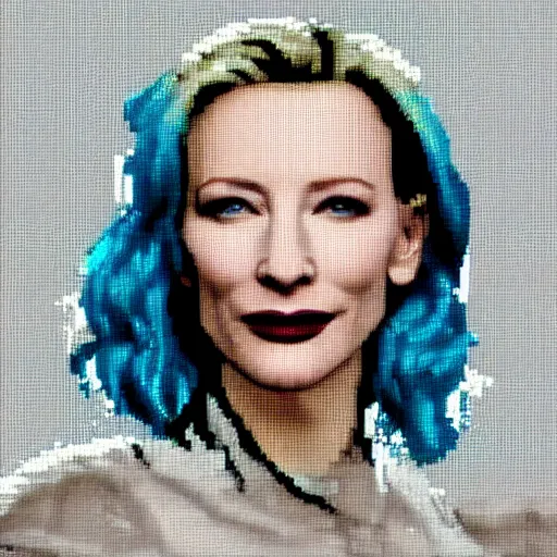 Image similar to cate blanchett, pixelart