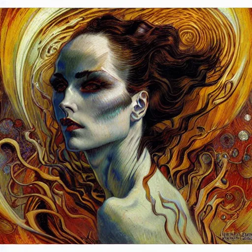 Image similar to Divine Chaos Engine by Karol Bak, Jean Delville, and Vincent Van Gogh