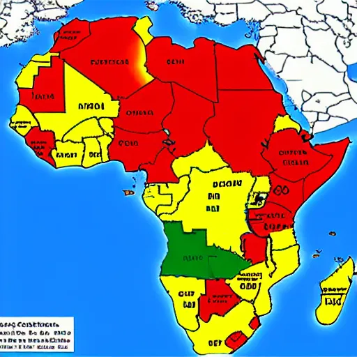 Prompt: africa county with 0, 9 0 0 hdi