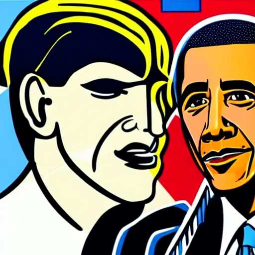 Image similar to obama by roy lichtenstein
