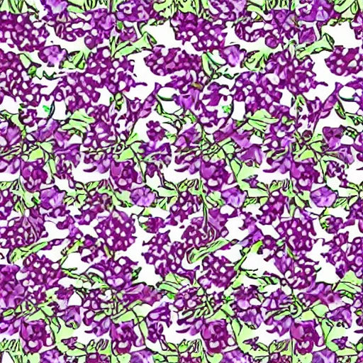 Prompt: a perfectly repeating floral pattern