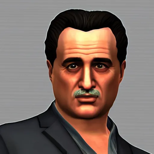 Prompt: Vito Corleone in the Sims 4