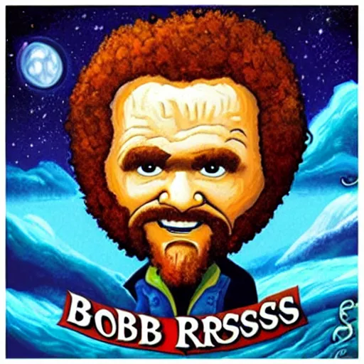 Prompt: Bob Ross cosmic horror
