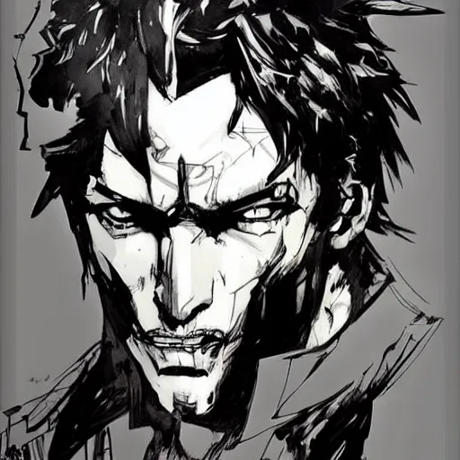 Image similar to Terrified knight, Yoji Shinkawa manga art, style of Ink