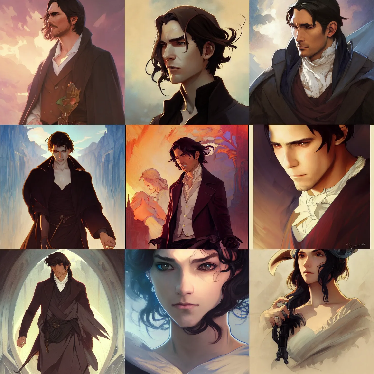 Prompt: count of monte cristo, art by artgerm and greg rutkowski and magali villeneuve and alphonse mucha and rossdraws and makoto shinkai, young jim caviezel, portrait, highly detailed, headshot, digital painting, trending on artstation, concept art, sharp focus, illustration