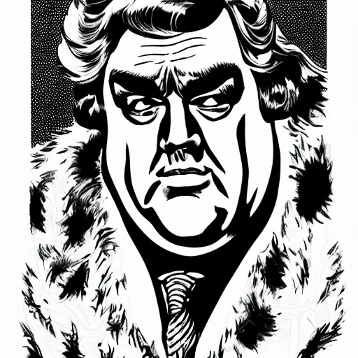 Image similar to john candy in the style of jack kirby