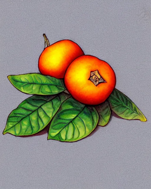 Prompt: persimmon illustration