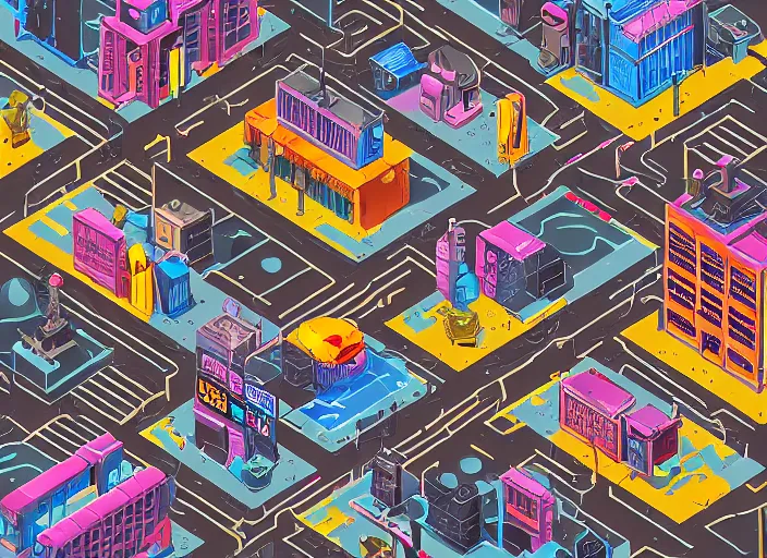 Image similar to Isometric artwork of a cyberpunk city, gritty, highly detailed, digital art, 4k, raining, police scene