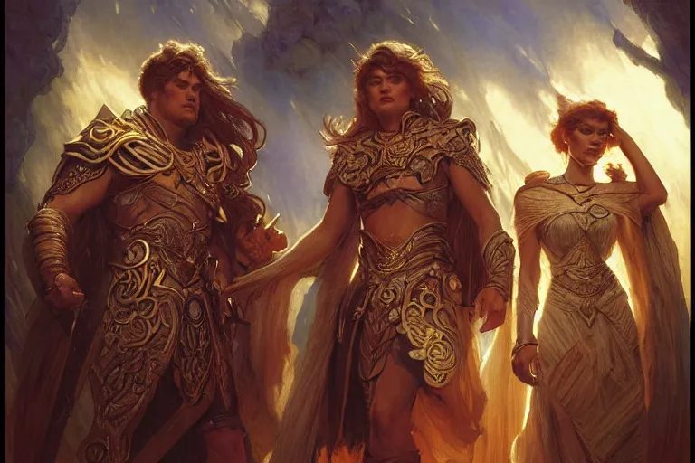 Prompt: vasher, vivenna and nightblood from warbreaker by brandon sanderson, character design, painting by gaston bussiere, craig mullins, j. c. leyendecker, wotjek fus
