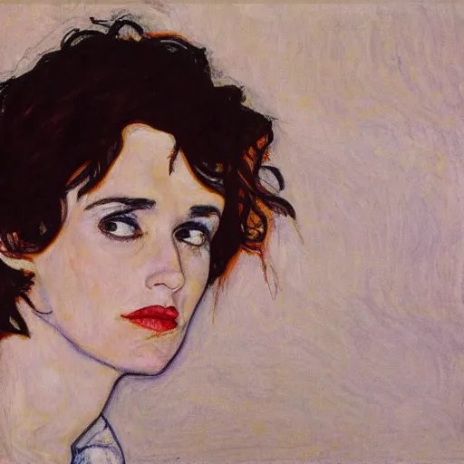 Image similar to winona Ryder in the style of egon schiele