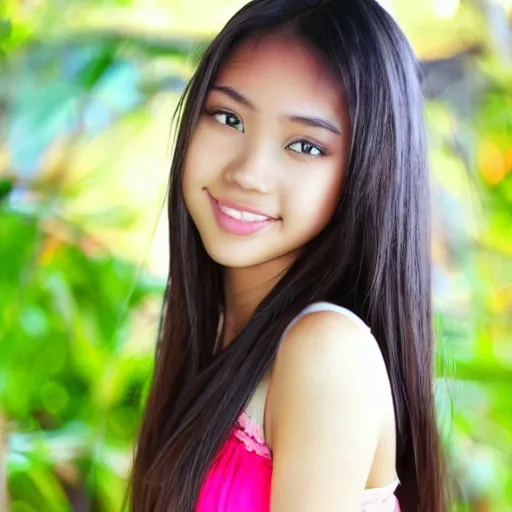 Prompt: breathtakingly beautiful filipina teen