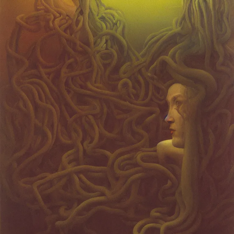 Image similar to portrait of Medusa, Edward Hopper and James Gilleard, Zdzislaw Beksinski, Steven Outram highly detailed