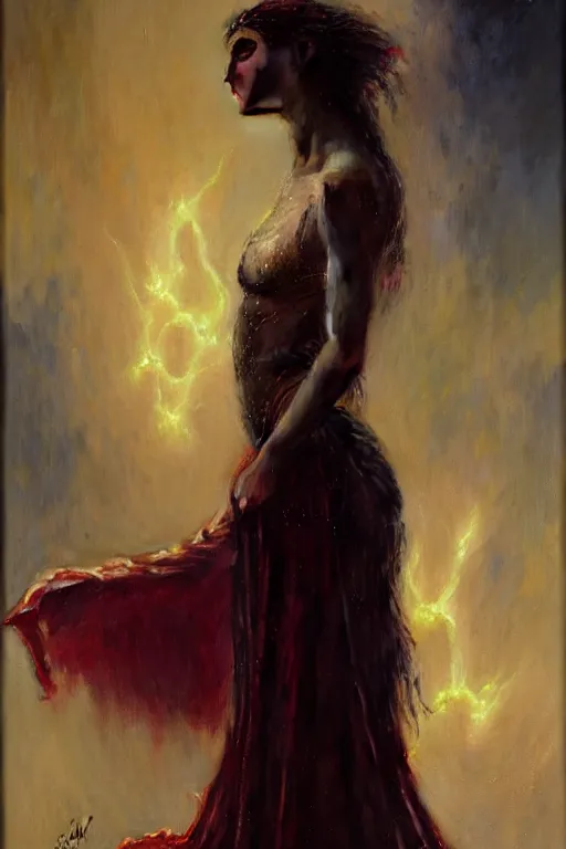 Prompt: a full body portrait of a demon girl wearing gown, high detail, cleary see face, by gaston bussiere, bayard wu, greg rutkowski, odd nerdrum, maxim verehin, realism, dan dos santos, masterpiece, sharp focus, cinematic lightning