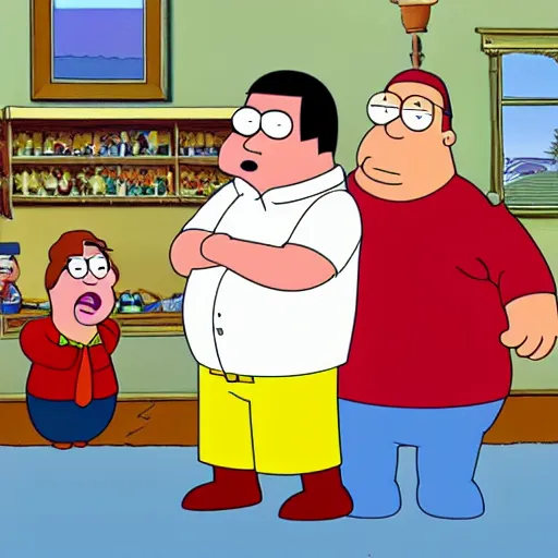 Prompt: peter griffin shouting in family guy season 1 9,