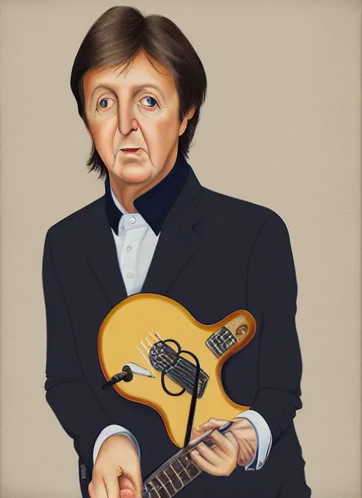 Image similar to a portrait painting of paul mccartney by John Currin