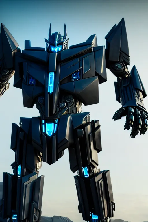 Image similar to a cinematic still from transformers movie, dark grey decepticon mech, decepticon armor plating, octane render, nvidia raytracing demo, masterpiece, aged armor plating, aggressive head,