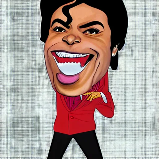 Image similar to caricature of michael jackson, professional, silly