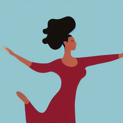 Image similar to a digital illustration of a beautiful woman dancing