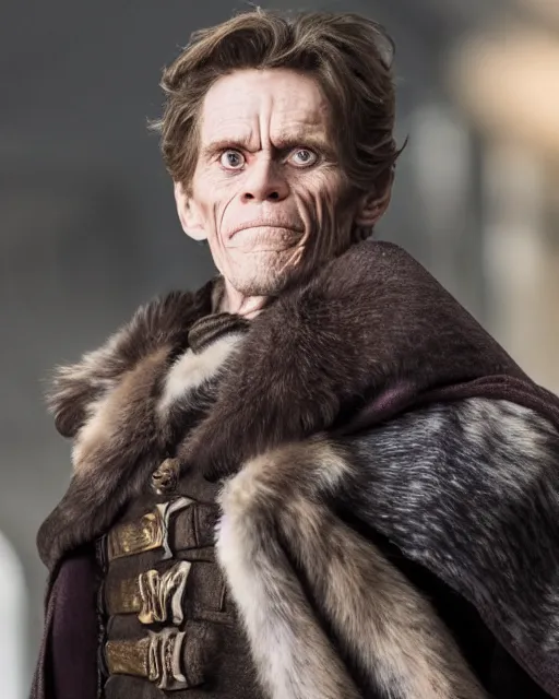 Image similar to William Dafoe in the role of aria stark