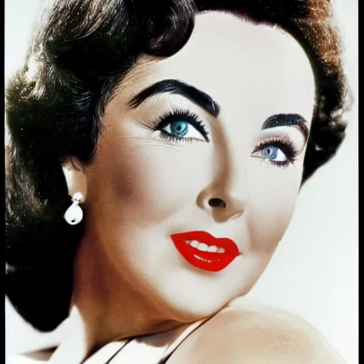 Image similar to face of 2020 Elizabeth Taylor