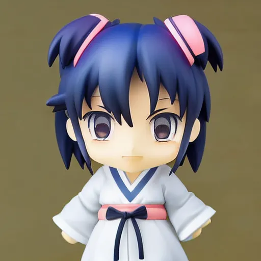 Image similar to character face concept art of a singular kawaii chibi in the sytle of kyoto animation, on simple background, water color nendoroid, anime waifu, ukiyoe