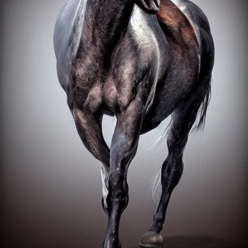 Image similar to human horse hybrid, photorealistic, award winning, high quality, high resolution