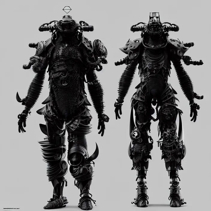 Image similar to a character in a planet by nihei tsutomu, dramatic black and white, steampunk obsidian dark black armor, highly detailed, 3 d render, vray, octane, realistic lighting