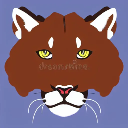 Image similar to a profile vector illustration of a cougar head blue white