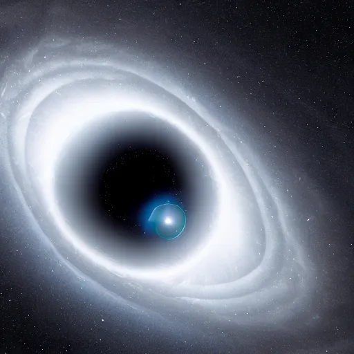 Prompt: an image of a stellar black hole in a galactic setting taken by an ultra powerful telescope not yet invented photorealistic