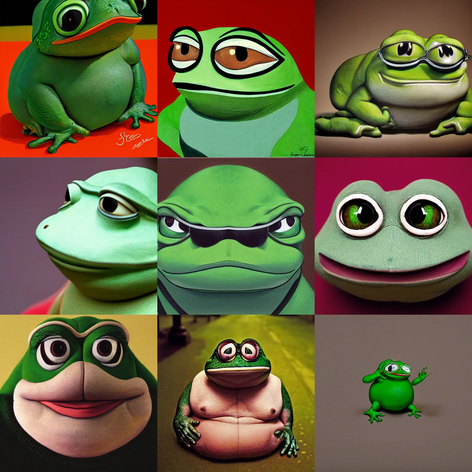 Prompt: realistic fat pepe the frog by Steve McCurry, 50mm mk2