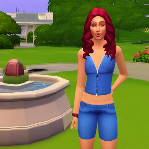 Prompt: cher. snapshot from the sims