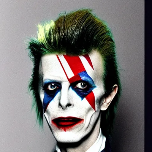 Image similar to David Bowie as The Joker