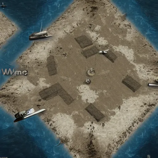 Image similar to ww 2 videogame, top - down!!! perspective, photorealism!! sub - pen level, submarine!!, bunker!!, round - based - tactics, best graphics, octane, redshift, ue 5, ultrarealism graphics