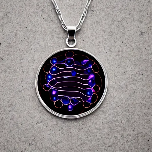 Image similar to bacteria necklace, white mink with big pink neck circle of chromosomes and bacteria matte art hd 8k starring at camera symmetrical mink face bacteria chromosomes matte portrait photo