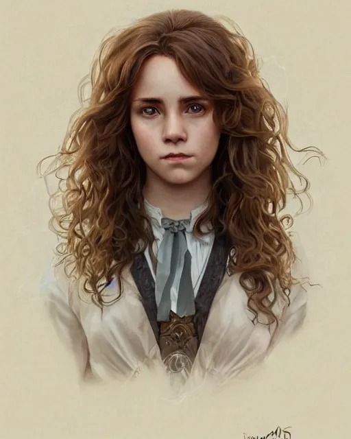 Image similar to ultra realistic illustration, hermione granger from the chamber of secrets, intricate, elegant, highly detailed, digital painting, artstation, concept art, smooth, sharp focus, illustration, art by artgerm and greg rutkowski and alphonse mucha