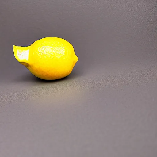 Prompt: A lemon is made of crystal rock.