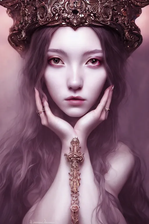 Image similar to a masterpiece ultrarealistic ultradetailed portrait of a very beautiful necromancer girl, baroque renaissance. medium shot, intricate, elegant, by sakimichan, artgerm, wlop, porcelain skin. global illumination, vfx