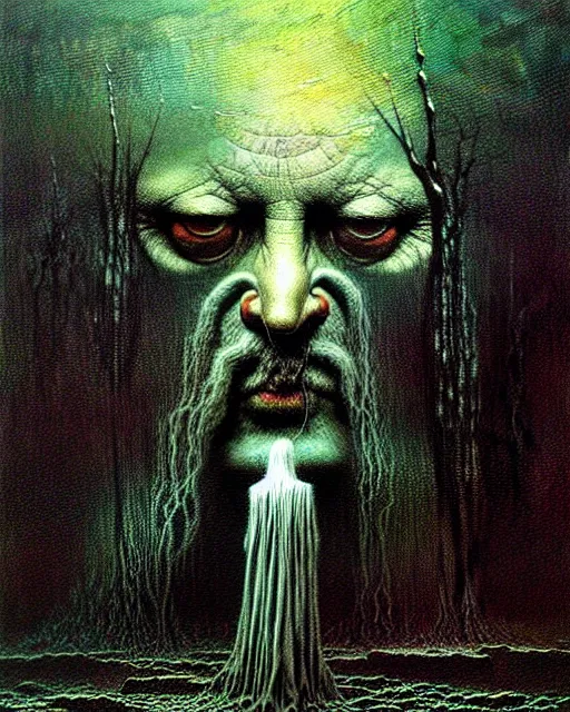 Image similar to lord of the rings painting by beksinski