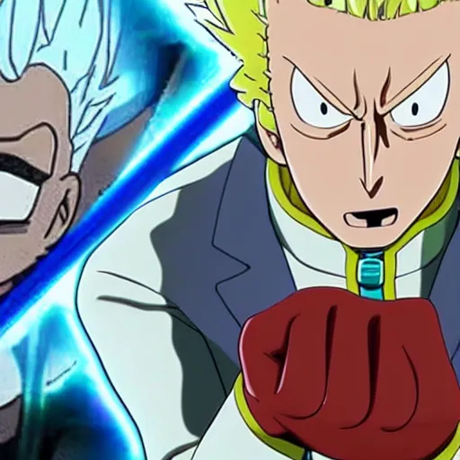 Image similar to Rick Sanchez in one punch man 4K detailed super realistic