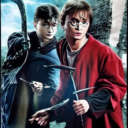 Prompt: harry potter vs the terminator in ancient china