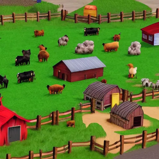 Image similar to a farmville farm