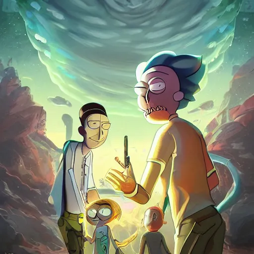 Image similar to a portrait of rick and morty as a wizards, upper half portrait, urban motifs, intricate, elegant, highly detailed, digital painting, trending on artstation, concept art, smooth sharp focus, illustration, art by artgerm and greg rutkowski