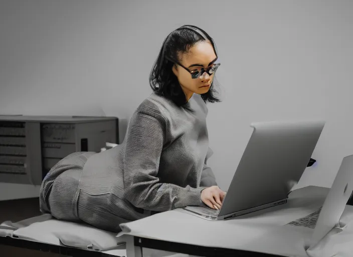 Image similar to photo still of a tortoise working on a laptop, 8 k, studio lighting bright ambient lighting key light, 8 5 mm f 1. 8