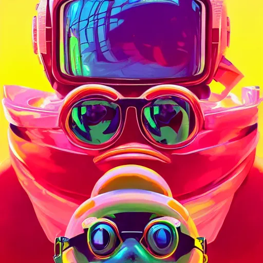 Prompt: portrait of an anthropomorphic frog with futuristic clothes and sunglasses, synthwave, cyberpunk, by jesper ejsing, by rhads, makoto shinkaih and lois van baarle, ilya kuvshinov, rossdraws global illumination, cinematic