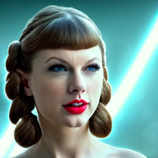 Image similar to taylor swift as princess leia in star wars, 8 k resolution, cinematic lighting, anatomically correct