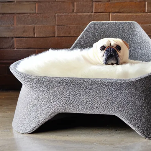 Image similar to luxurious dog bed inspired by Marcel Breuer