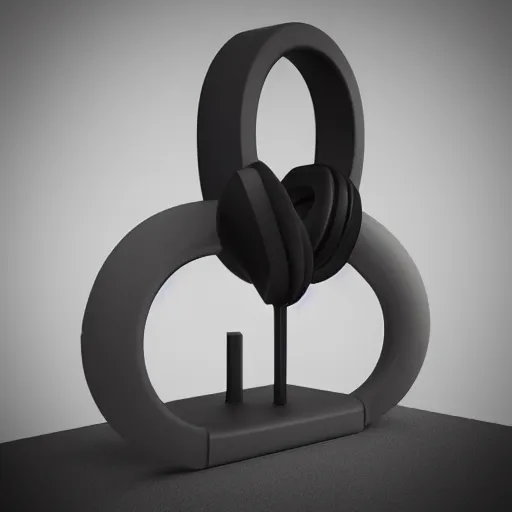 Image similar to headphone stand, futuristic, techno, cyberpunk, product design, 3 d render, concept, fun, swag