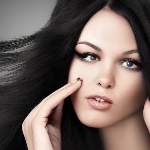 Prompt: an amazing award winning portrait photo of a woman with black long hair, cinematic masterpiece