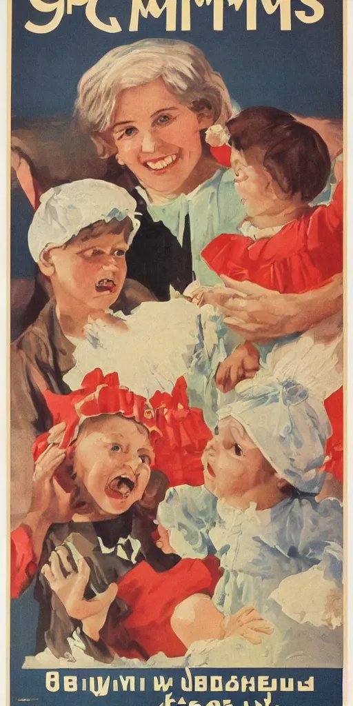 Image similar to buy a grandmother advertisement poster for soviet children